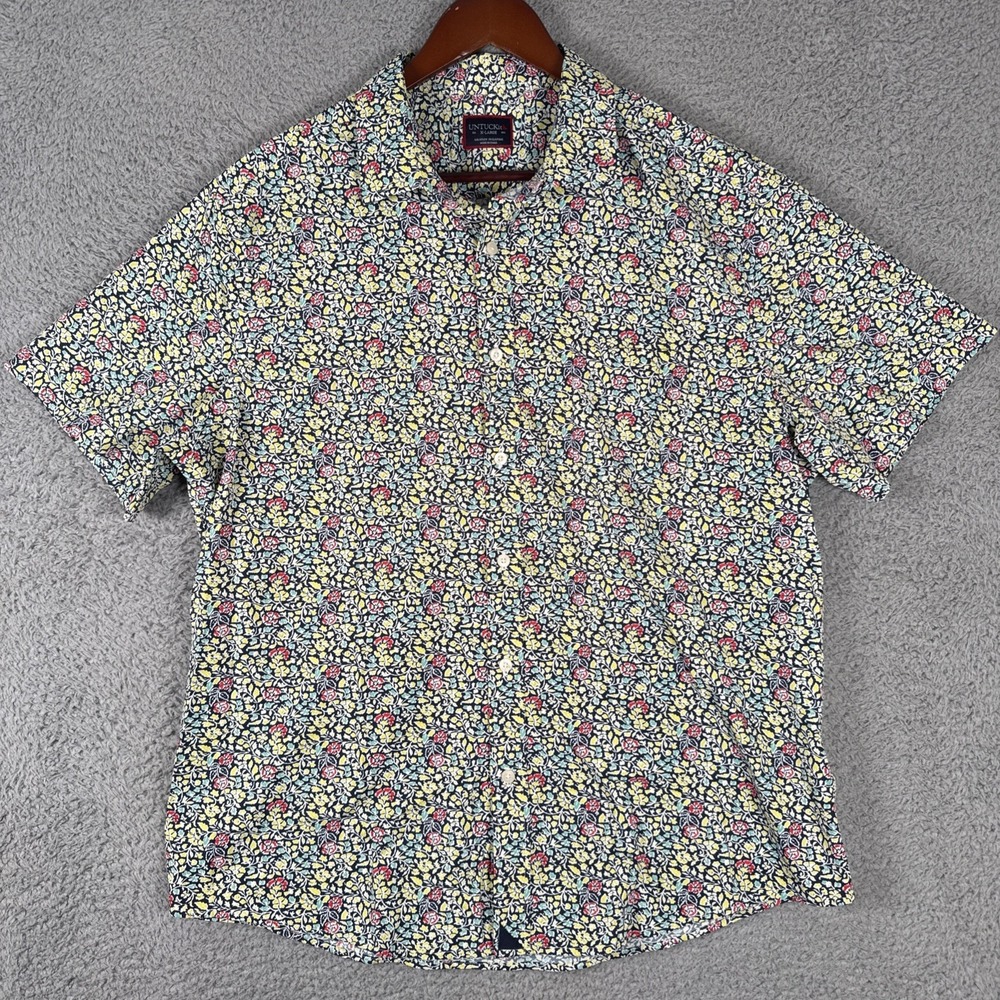 UNTUCKit Button Up Shirt Mens XL Floral Britton Relaxed Stretch